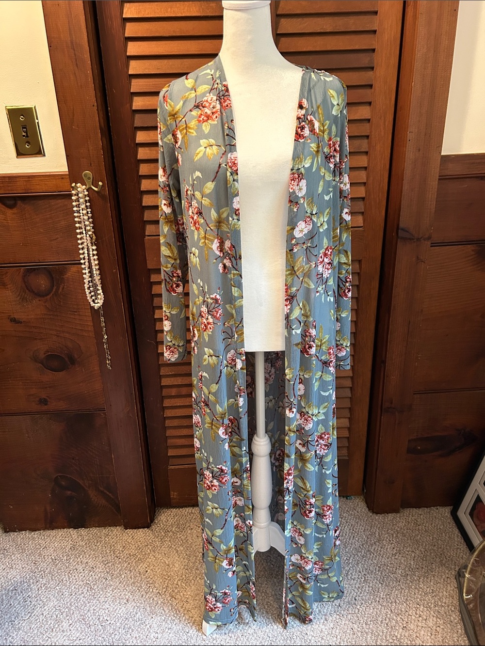 WhispersFloral Cascade Women's Long Robe - Blue